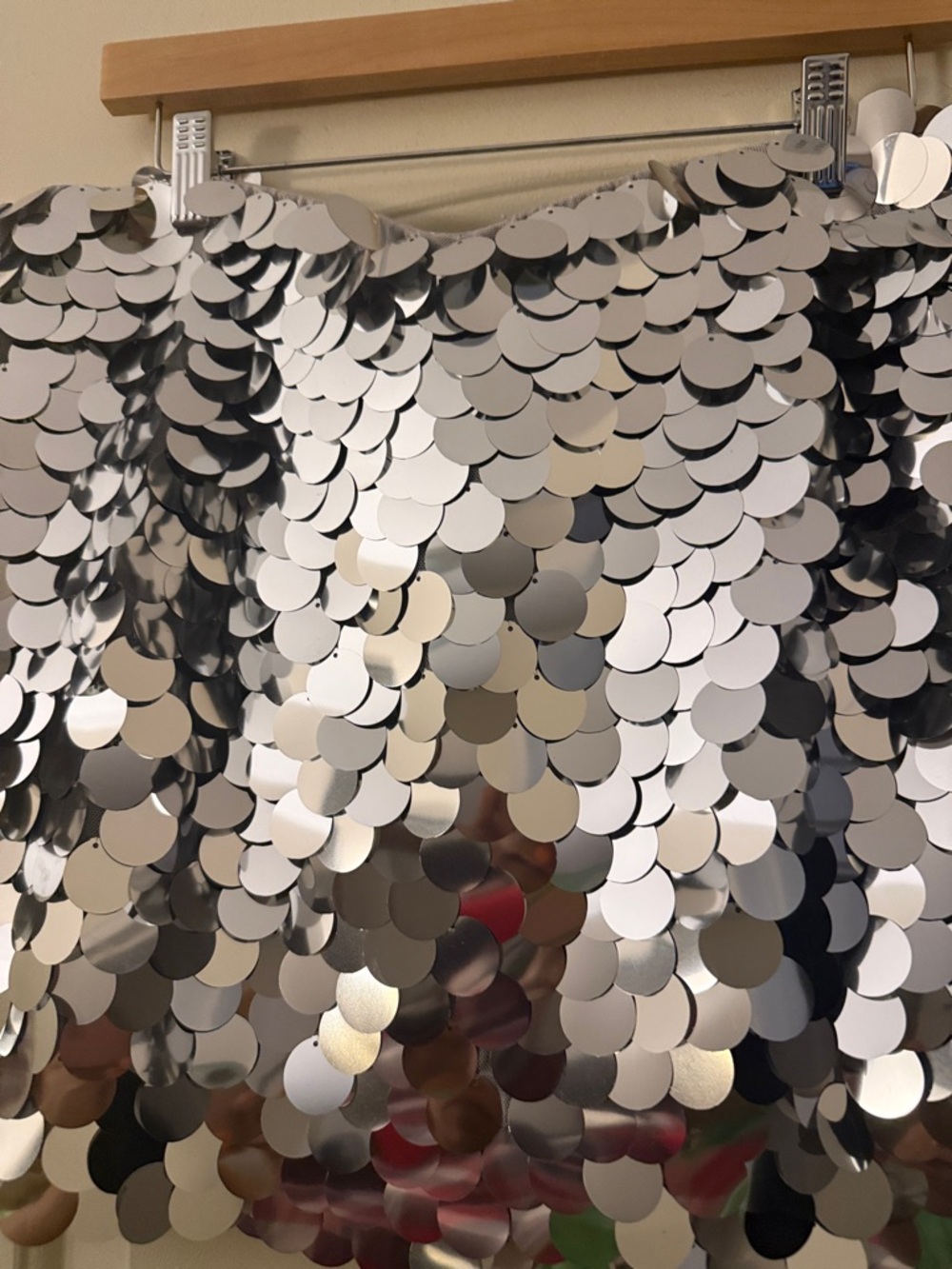 Zara Silver Sequin Mini Skirt - Picture 6 of 6